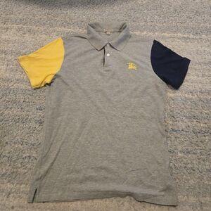 Burberry Color Block Front Logo Polo Shirt  Men's Tag Large